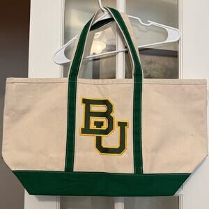 Baylor University monogrammed large classic canvas tote bag zip top CB Station